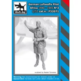   Black Dog F32071 German Lufttwafe pilot Africa N°3 dioráma makett kiegészítő (1/32)