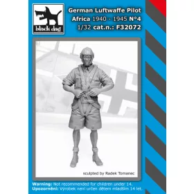   Black Dog F32072 German Lufttwafe pilot Africa N°4 dioráma makett kiegészítő (1/32)