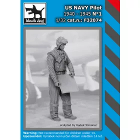   Black Dog F32074 US NAVY pilot 1940-45 N°1 dioráma makett kiegészítő (1/32)