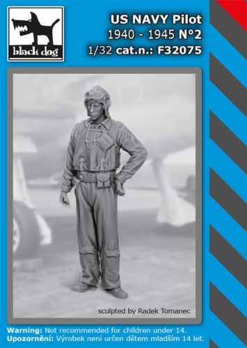 Black Dog F32075 US NAVY pilot 1940-45 N°2 dioráma makett kiegészítő (1/32)