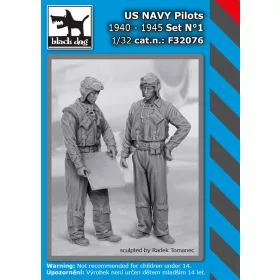   Black Dog F32076 US NAVY pilots 1940-45 set N°1 dioráma makett kiegészítő (1/32)