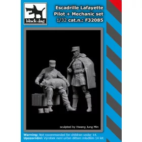   Black Dog F32085 Escadrile Lafayete pilot + mechanic set dioráma makett kiegészítő (1/32)