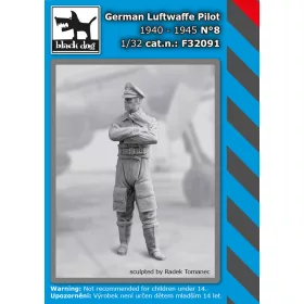   Black Dog F32091 WW II German Luftwaffe pilot N°8 1940-45 dioráma makett kiegészítő (1/32)