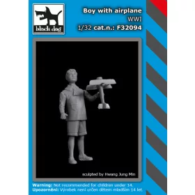   Black Dog F32094 Boy with airplane dioráma makett kiegészítő (1/32)