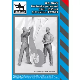   Black Dog F32099 US NAVY mechanics personnel 1941-45 set dioráma makett kiegészítő (1/32)