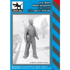   Black Dog F32101 US NAVY medic personel 1941-45 dioráma makett kiegészítő (1/32)