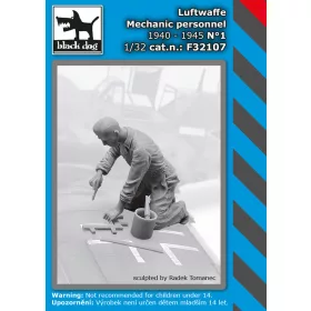   Black Dog F32107 Luftwaffe mechanic personnel 1940-45 N°1 dioráma makett kiegészítő (1/32)