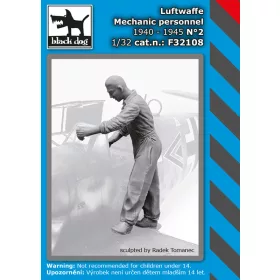   Black Dog F32108 Luftwaffe mechanic personnel 1940-45 N°2 dioráma makett kiegészítő (1/32)