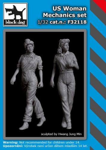 Black Dog F32118 US woman mechanic set dioráma makett kiegészítő (1/32)