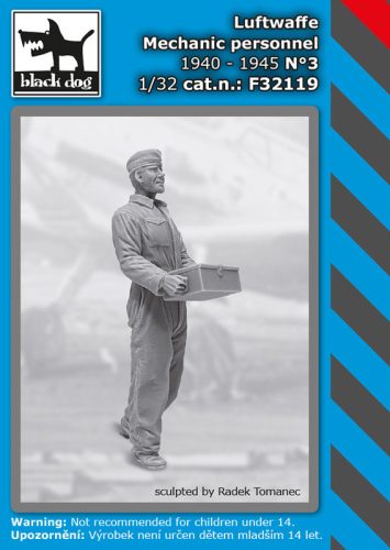 Black Dog F32119 Luftwaffe mechanic personnel N°3 dioráma makett kiegészítő (1/32)