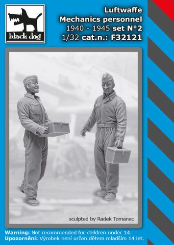 Black Dog F32121 Luftwaffe mechanic personnel set N°°2 dioráma makett kiegészítő (1/32)