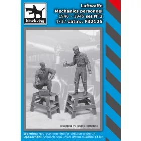   Black Dog F32125 Luftwaffe mechanics personnel 1940-45 set N°3 dioráma makett kiegészítő (1/32)