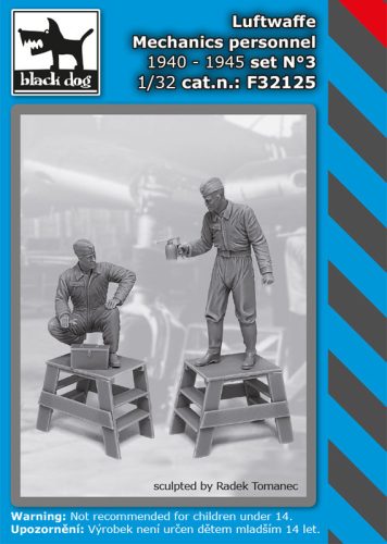 Black Dog F32125 Luftwaffe mechanics personnel 1940-45 set N°3 dioráma makett kiegészítő (1/32)