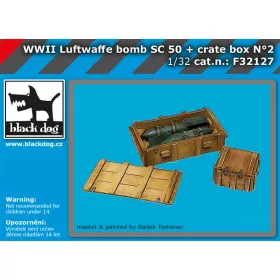   Black Dog F32127 WW II Luftwaffe bomb Sc 50+crate box N°2 dioráma makett kiegészítő (1/32)