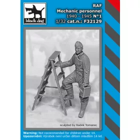   Black Dog F32129 RAF mechanic personnel 1940-45 N°1 dioráma makett kiegészítő (1/32)