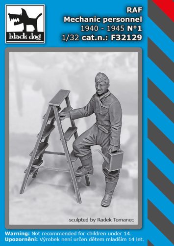 Black Dog F32129 RAF mechanic personnel 1940-45 N°1 dioráma makett kiegészítő (1/32)