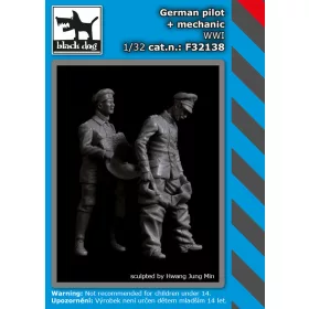   Black Dog F32138 German pilot+mechanic WW I dioráma makett kiegészítő (1/32)