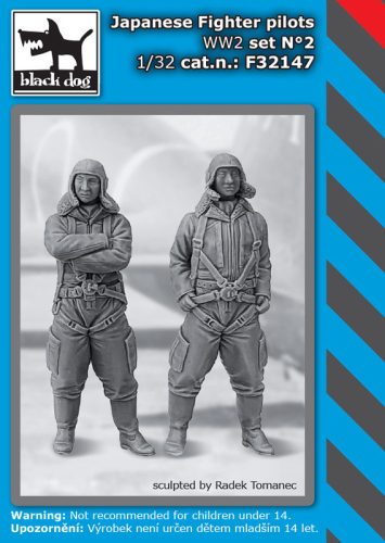 Black Dog F32147 Japanese fighter pilots WW II set N°2 dioráma makett kiegészítő (1/32)