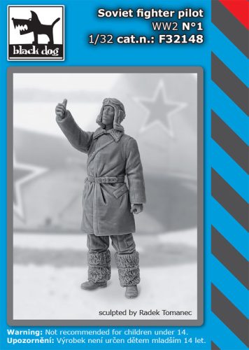 Black Dog F32148 Soviet fighter pilot WW II N°1 dioráma makett kiegészítő (1/32)