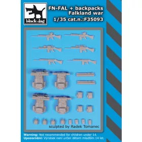   Black Dog F35093 FN-FAL plus backpacks Falkland war dioráma makett kiegészítő (1/35)