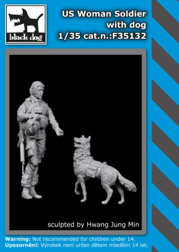 Black Dog F35132 US Woman soldier with dog dioráma makett kiegészítő (1/35)