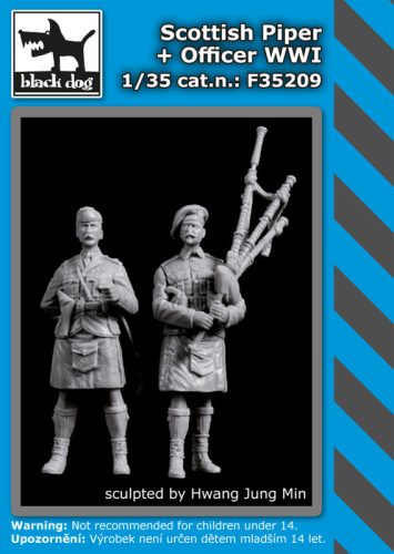 Black Dog F35209 Scottish piper +officer WW I dioráma makett kiegészítő (1/35)