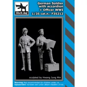   Black Dog F35212 German soldier with accordion+officer WW I dioráma makett kiegészítő (1/35)