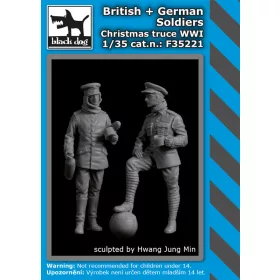   Black Dog F35221 British+German soldiers Christmas truce WW I dioráma makett kiegészítő (1/35)