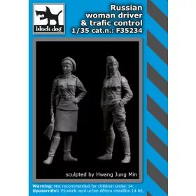   Black Dog F35234 Russian woman driver+trafic control dioráma makett kiegészítő (1/35)