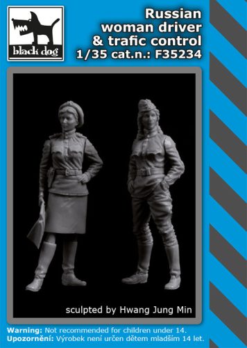 Black Dog F35234 Russian woman driver+trafic control dioráma makett kiegészítő (1/35)