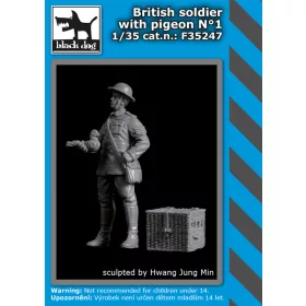   Black Dog F35247 British soldier with pigeon N°1 dioráma makett kiegészítő (1/35)