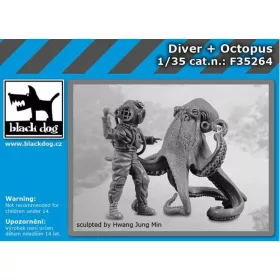   Black Dog F35264 Diver + Octopus dioráma makett kiegészítő (1/35)