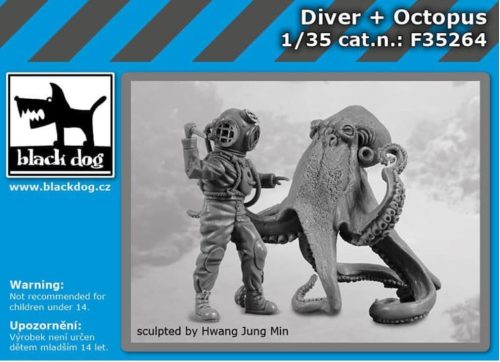 Black Dog F35264 Diver + Octopus dioráma makett kiegészítő (1/35)