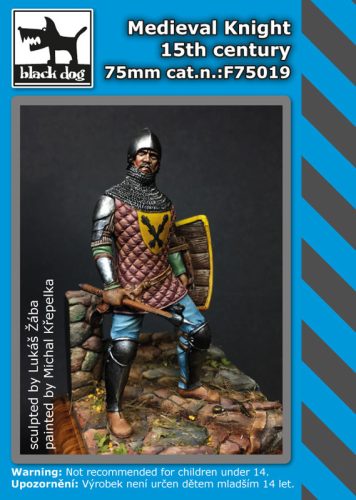 Black Dog F75019 75mm Medieval Knight 15th Century dioráma makett kiegészítő