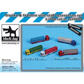   Black Dog S70008 Trucks and trailers dioráma makett kiegészítő (1/700)