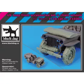   Black Dog T16004 US Jeep front accessories set ,chain wheels dioráma makett kiegészítő