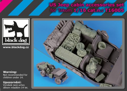 Black Dog T16005 US Jeep cabin accessories set dioráma makett kiegészítő