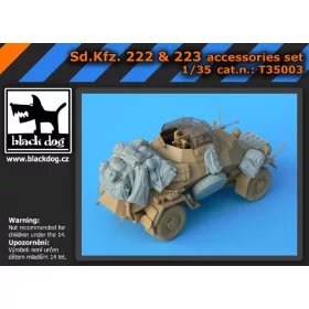   Black Dog T35003 Sd.Kfz. 222 & 223 accessories set for Tamiya kits, 12 resin parts makett dioráma kiegészítő (1/35)