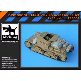   Black Dog T35004 Semovente M40-75/18 accessories set for Tamiya kit, 17 resin parts makett dioráma kiegészítő (1/35)
