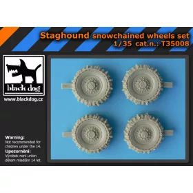   Black Dog T35008 Staghound snowchained wheels set for Bronco kit, 4 resin parts makett dioráma kiegészítő (1/35)