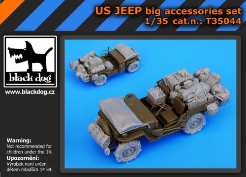 Black Dog T35044 US Jeep big accessories set for Tamiya makett dioráma kiegészítő (1/35)