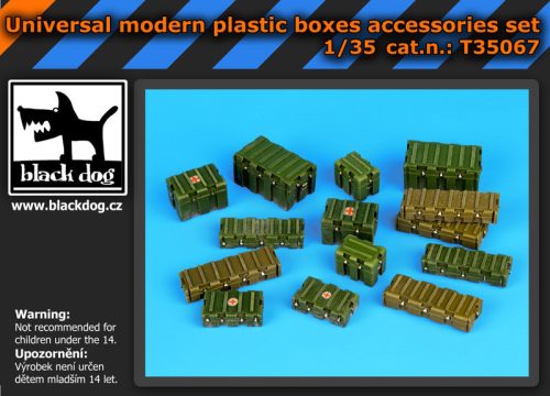 Black Dog T35067 Universal modern plastic boxes accessories set makett dioráma kiegészítő (1/35)