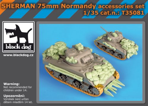 Black Dog T35081 Sherman 75mm Normandy accessories set for Dragon makett dioráma kiegészítő (1/35)