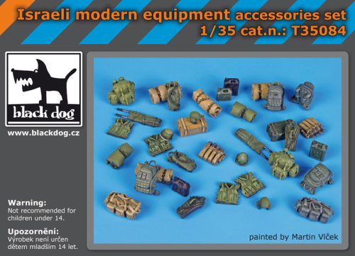 Black Dog T35084 Israeli modern equipment accessories set makett dioráma kiegészítő (1/35)