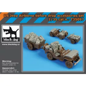   Black Dog T35097 Us Jeep airborne before drop accessories set for Bronco makett dioráma kiegészítő (1/35)