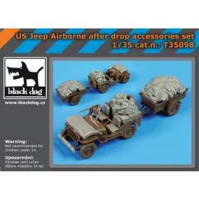   Black Dog T35098 Us Jeep airborne after drop accessories set for Bronco makett dioráma kiegészítő (1/35)