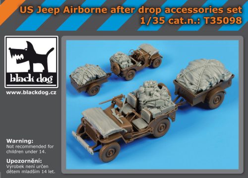 Black Dog T35098 Us Jeep airborne after drop accessories set for Bronco makett dioráma kiegészítő (1/35)