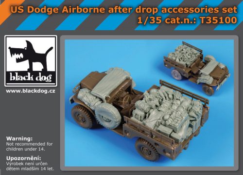 Black Dog T35100 Us Dodge airborne after drop accessories set for AFV makett dioráma kiegészítő (1/35)