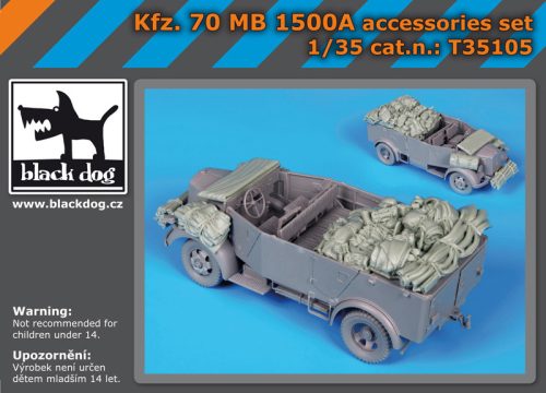 Black Dog T35105 Kfz. 70 MB 1500A accessories set for Mini Art makett dioráma kiegészítő (1/35)