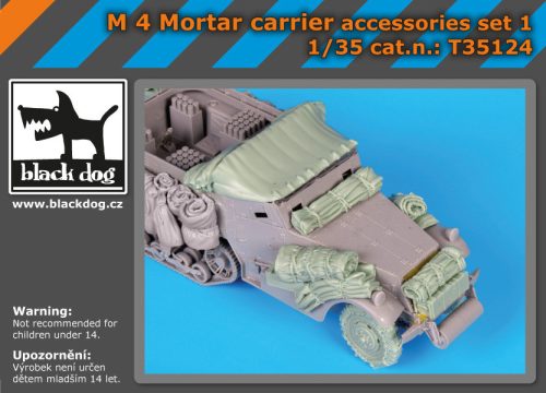 Black Dog T35124 M 4 mortar carrier accessories set N°1 for Dragon makett dioráma kiegészítő (1/35)